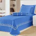 Kit Mosaico Cortina E Cobre Leito 5 Peças - Azul