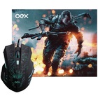 Kit Mouse E Mousepad Gamer Stage 6 Botoes Led 2.400dpi Oex Mc