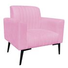 Kit Namoradeira 01 Poltrona Viena Gomada Suede Com Pés Villac