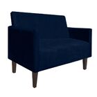 Kit Namoradeira 02 Lugares E 02 Poltronas Jade Suede Azul Mar