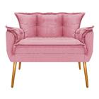 Kit Namoradeira 02 Poltronas E 02 Puff Opala Rosa Bebê