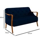 Kit Namoradeira 135cm E 2 Poltronas Decorativas Capitonê Lapa