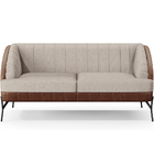 Kit Namoradeira 2 Lugares Com 2 Poltronas Coral D02 Linho Beg