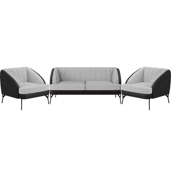 Kit Namoradeira 2 Lugares Com 2 Poltronas Coral D02 Linho Cin