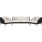 Kit Namoradeira 2 Lugares Com 2 Poltronas Coral D02 Linho Cru