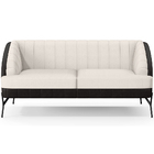 Kit Namoradeira 2 Lugares Com 2 Poltronas Coral D02 Linho Cru