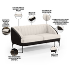 Kit Namoradeira 2 Lugares Com 2 Poltronas Coral D02 Linho Cru