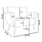Kit Namoradeira 2 Lugares E 02 Poltrona Dora Suede Azul Marin