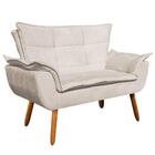 Kit Namoradeira 2 Lugares E 1 Poltrona Decorativa Pés Palito