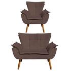 Kit Namoradeira 2 Lugares E 1 Poltrona Decorativa Pés Palito