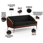 Kit Namoradeira 2 Lugares E 2 Poltronas Coral D02 Linho Chumb