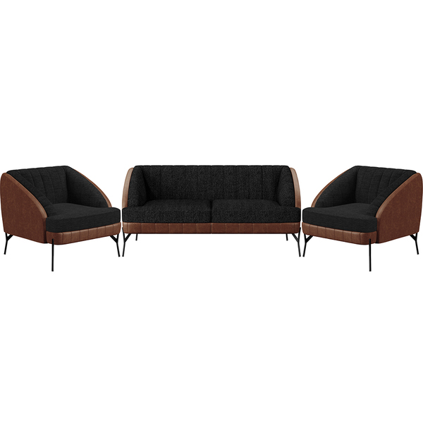 Kit Namoradeira 2 Lugares E 2 Poltronas Coral D02 Linho Chumb