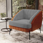 Kit Namoradeira 2 Lugares E 2 Poltronas Coral D02 Veludo Cinz