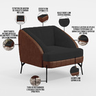 Kit Namoradeira 2 Lugares E 2 Poltronas Coral D02 Veludo Pret