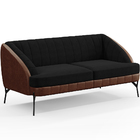 Kit Namoradeira 2 Lugares E 2 Poltronas Coral D02 Veludo Pret