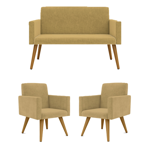 Kit Namoradeira 2 Lugares Reforçada + 2 Poltronas Balaqui Cap