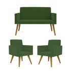 Kit Namoradeira 2 Lugares Reforçada + 2 Poltronas Balaqui Ver