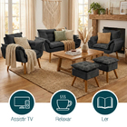 Kit Namoradeira 2 Poltronas e 2 Puffs para Sala Manicure Cons