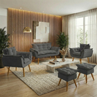 Kit Namoradeira 2 Poltronas e 2 Puffs para Sala Manicure Cons