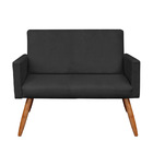 Kit Namoradeira 2 Poltronas E 2 Puffs Redondo Nina Suede Pés