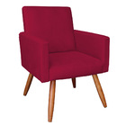 Kit Namoradeira 2 Poltronas E 2 Puffs Redondo Nina Suede Verm