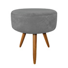 Kit Namoradeira 2 Poltronas E 2 Puffs Redondo Nina Veludo Gra