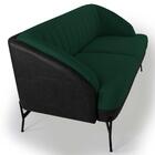 Kit Namoradeira 2 Poltronas Veludo Preto/verde Musgo