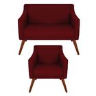 Kit Namoradeira + 01 Poltronas Decorativa Gabriela Suede Vinh