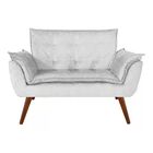 Kit Namoradeira + 02 Poltronas Decorativa Opalla Suede Branco