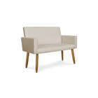 Kit Namoradeira + 02 Poltronas Decorativas Courino Promoção C