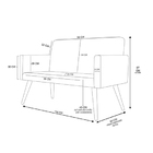 Kit Namoradeira + 02 Poltronas Decorativas Courino Promoção C