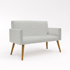 Kit Namoradeira + 02 Poltronas Decorativas Linho Promoção Lin