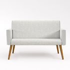 Kit Namoradeira + 02 Poltronas Decorativas Linho Promoção Lin