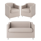 Kit Namoradeira + 02 Poltronas Decorativas Tilla - Balaqui De