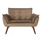 Kit Namoradeira + 1 Poltrona Decorativa Opalla Suede Cappucci