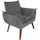 Kit Namoradeira + 1 Poltrona Decorativa Opalla Suede Grafite