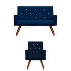 Kit Namoradeira + 1 Poltronas Decorativas Nina Capitonê Suede