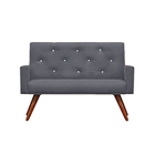 Kit Namoradeira + 1 Poltronas Decorativas Nina Capitonê Suede