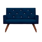 Kit Namoradeira + 2 Poltronas Decorativa Nina Capitonê Suede