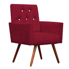 Kit Namoradeira + 2 Poltronas Decorativa Nina Capitonê Suede