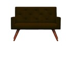 Kit Namoradeira + 2 Poltronas Decorativa Nina Capitonê Suede