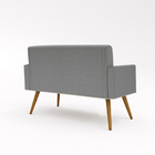 Kit Namoradeira + 2 Poltronas Decorativas Linho Balaqui Linho