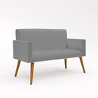 Kit Namoradeira + 2 Poltronas Decorativas Linho Balaqui Linho