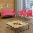 Kit Namoradeira + 2 Poltronas Decorativas Para Sala Nina Sued