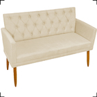 Kit Namoradeira + 4 Poltronas Decorativas Para Sala Nina Com