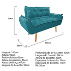 Kit Namoradeira  Poltrona E Puff Opala Palito Mel Suede Azul