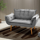 Kit Namoradeira Com 02 Poltronas Decorativas Francis Suede Ci