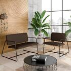 Kit Namoradeira Com Poltrona Sintra Industrial Preto/marrom -