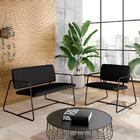 Kit Namoradeira Com Poltrona Sintra Industrial Preto/suede Pr