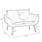 Kit Namoradeira Decorativa + 2 Poltronas Para Sala Recepção M